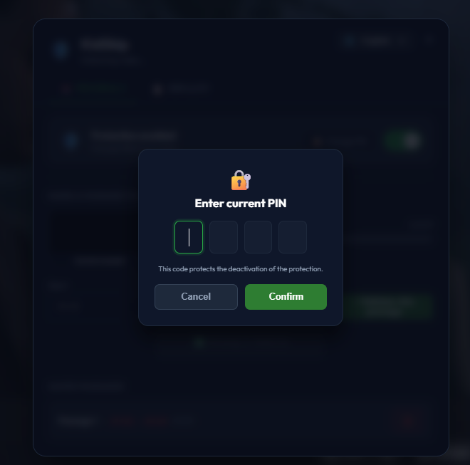 KidSkip parent safe list management screen